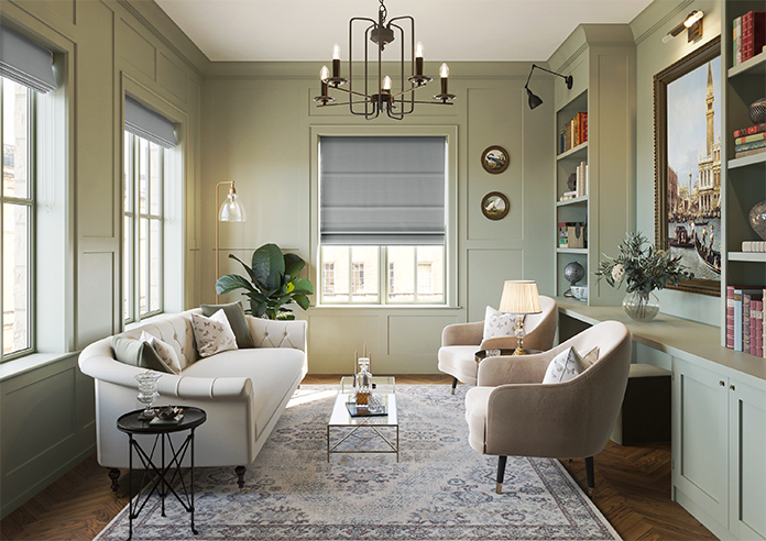 Lyra, Horizon Grey - Motorised Roman Blind - Image 8